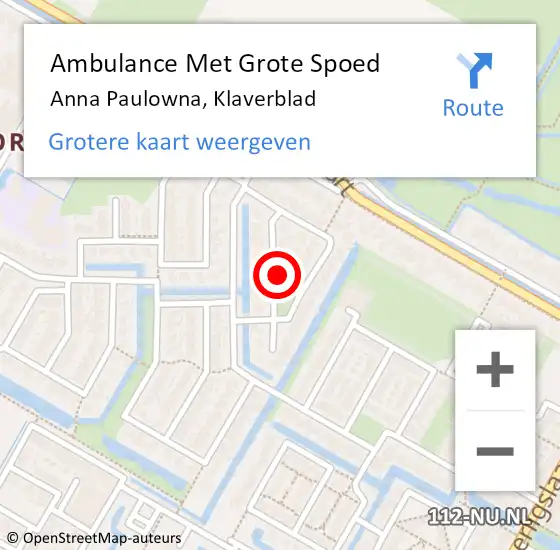 Locatie op kaart van de 112 melding: Ambulance Met Grote Spoed Naar Anna Paulowna, Klaverblad op 7 februari 2022 10:04