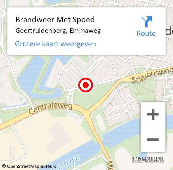 Locatie op kaart van de 112 melding: Brandweer Met Spoed Naar Geertruidenberg, Emmaweg op 7 februari 2022 10:23