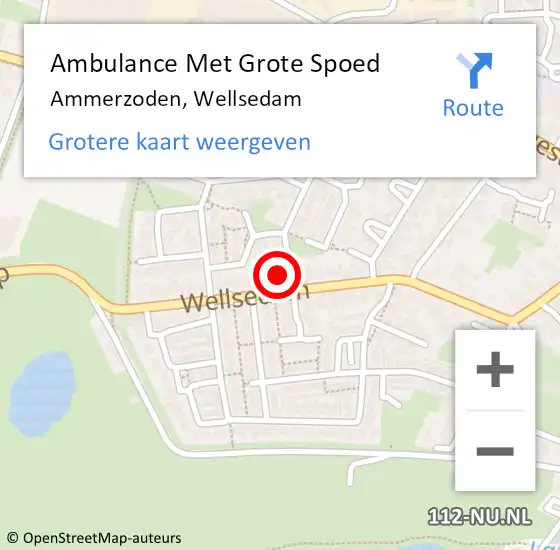 Locatie op kaart van de 112 melding: Ambulance Met Grote Spoed Naar Ammerzoden, Wellsedam op 7 februari 2022 10:26