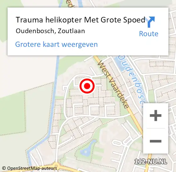 Locatie op kaart van de 112 melding: Trauma helikopter Met Grote Spoed Naar Oudenbosch, Zoutlaan op 7 februari 2022 10:38