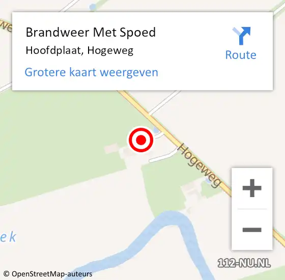 Locatie op kaart van de 112 melding: Brandweer Met Spoed Naar Hoofdplaat, Hogeweg op 7 februari 2022 10:46