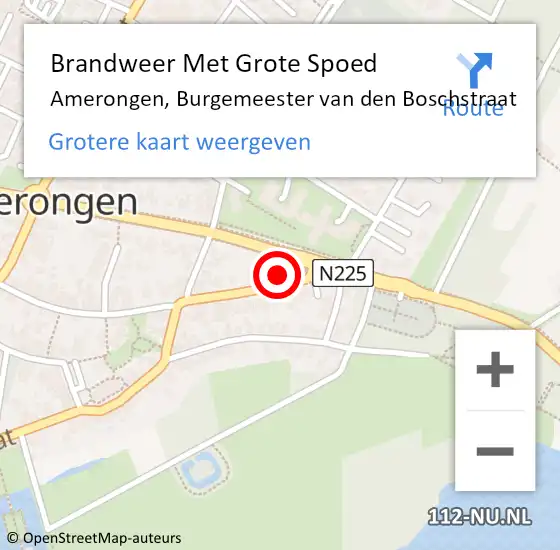 Locatie op kaart van de 112 melding: Brandweer Met Grote Spoed Naar Amerongen, Burgemeester van den Boschstraat op 7 februari 2022 11:11