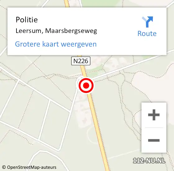 Locatie op kaart van de 112 melding: Politie Leersum, Maarsbergseweg op 7 juli 2014 15:45