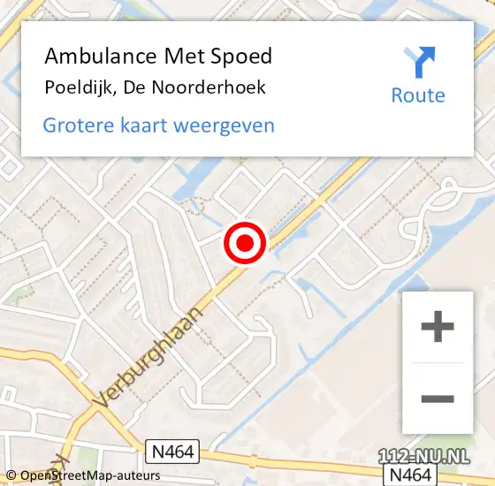 Locatie op kaart van de 112 melding: Ambulance Met Spoed Naar Poeldijk, De Noorderhoek op 7 februari 2022 11:43