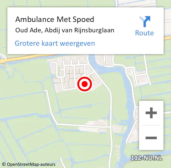 Locatie op kaart van de 112 melding: Ambulance Met Spoed Naar Oud Ade, Abdij van Rijnsburglaan op 7 februari 2022 11:51