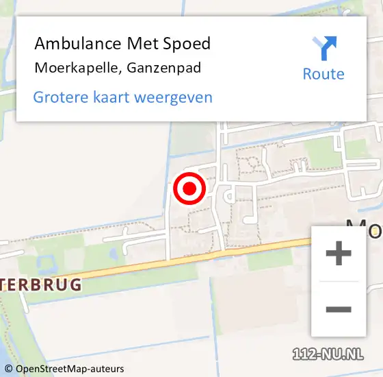Locatie op kaart van de 112 melding: Ambulance Met Spoed Naar Moerkapelle, Ganzenpad op 7 februari 2022 12:33
