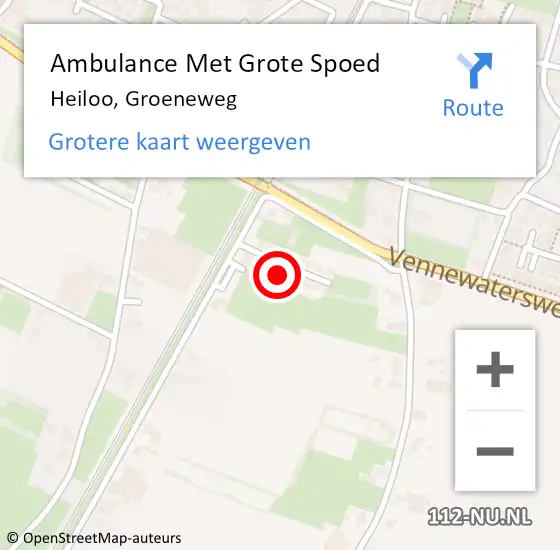 Locatie op kaart van de 112 melding: Ambulance Met Grote Spoed Naar Heiloo, Groeneweg op 7 februari 2022 13:15