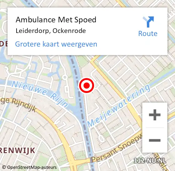 Locatie op kaart van de 112 melding: Ambulance Met Spoed Naar Leiderdorp, Ockenrode op 7 februari 2022 13:20