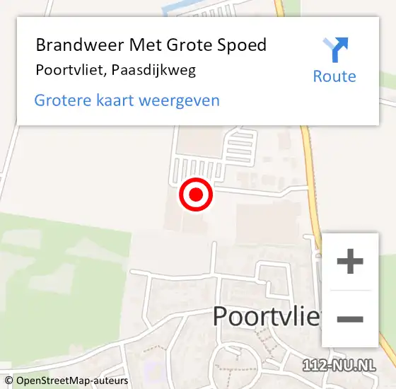 Locatie op kaart van de 112 melding: Brandweer Met Grote Spoed Naar Poortvliet, Paasdijkweg op 7 februari 2022 13:30