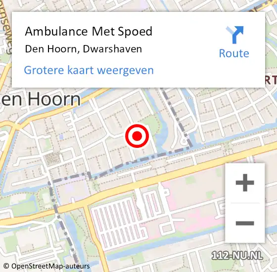 Locatie op kaart van de 112 melding: Ambulance Met Spoed Naar Den Hoorn, Dwarshaven op 7 februari 2022 13:42