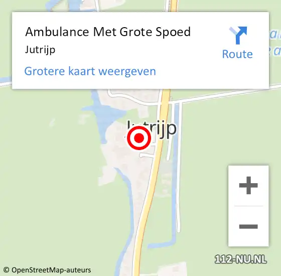 Locatie op kaart van de 112 melding: Ambulance Met Grote Spoed Naar Jutrijp op 7 juli 2014 16:01