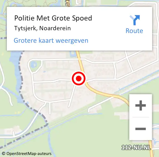 Locatie op kaart van de 112 melding: Politie Met Grote Spoed Naar Tytsjerk, Noarderein op 7 februari 2022 14:49