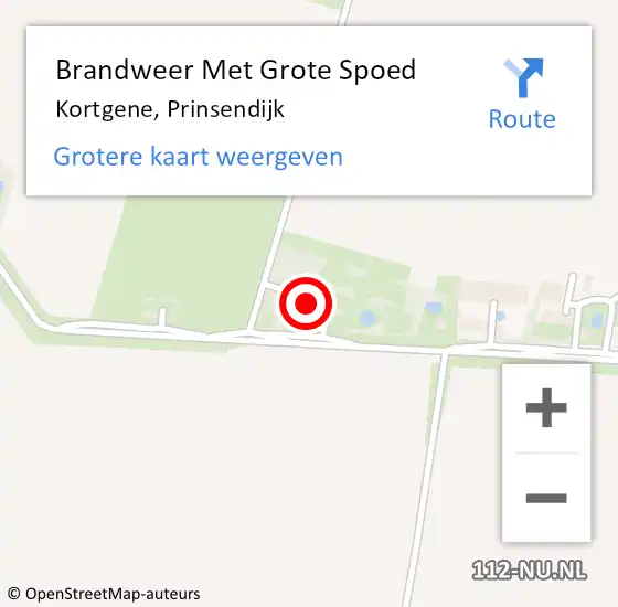 Locatie op kaart van de 112 melding: Brandweer Met Grote Spoed Naar Kortgene, Prinsendijk op 7 februari 2022 16:28