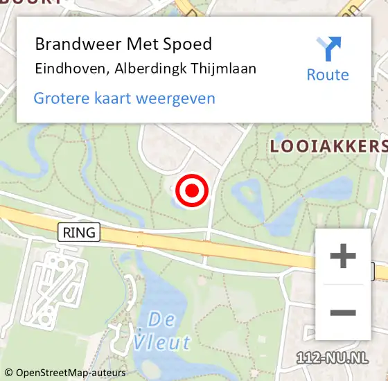 Locatie op kaart van de 112 melding: Brandweer Met Spoed Naar Eindhoven, Alberdingk Thijmlaan op 7 februari 2022 17:28