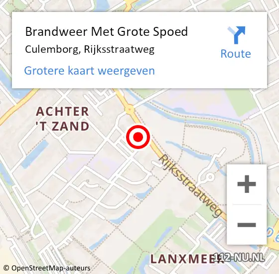 Locatie op kaart van de 112 melding: Brandweer Met Grote Spoed Naar Culemborg, Rijksstraatweg op 7 februari 2022 17:29