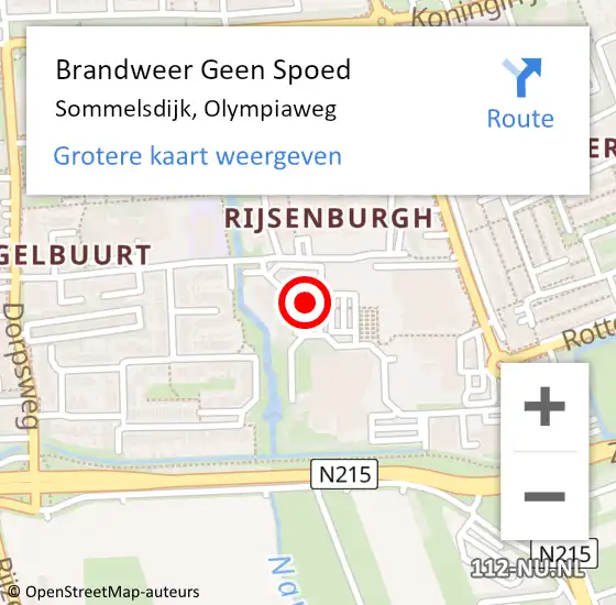 Locatie op kaart van de 112 melding: Brandweer Geen Spoed Naar Sommelsdijk, Olympiaweg op 7 februari 2022 18:17