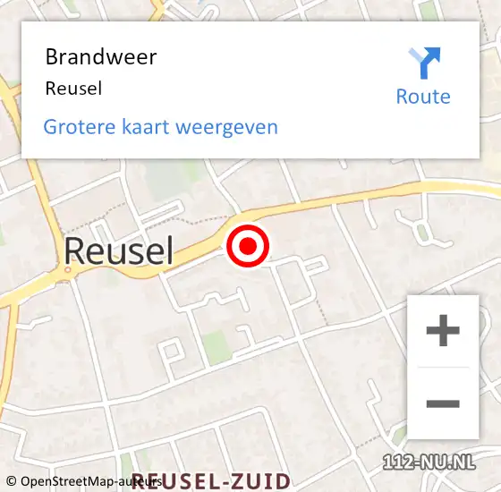 Locatie op kaart van de 112 melding: Brandweer Reusel op 7 oktober 2013 15:21