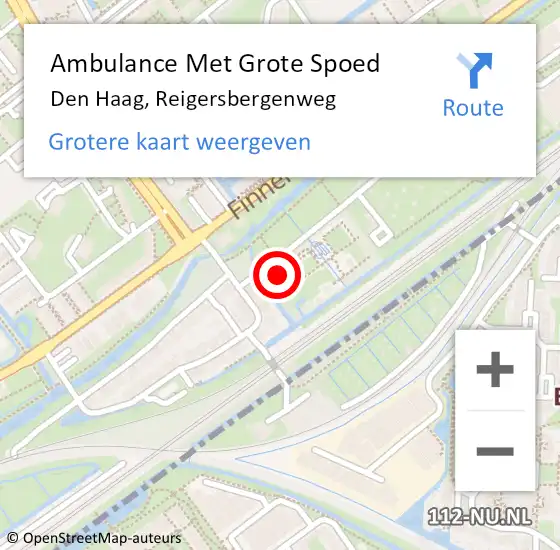 Locatie op kaart van de 112 melding: Ambulance Met Grote Spoed Naar Den Haag, Reigersbergenweg op 7 februari 2022 18:39