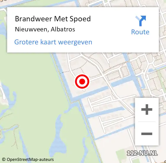 Locatie op kaart van de 112 melding: Brandweer Met Spoed Naar Nieuwveen, Albatros op 7 februari 2022 19:04