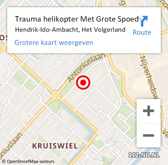 Locatie op kaart van de 112 melding: Trauma helikopter Met Grote Spoed Naar Hendrik-Ido-Ambacht, Het Volgerland op 7 februari 2022 19:20