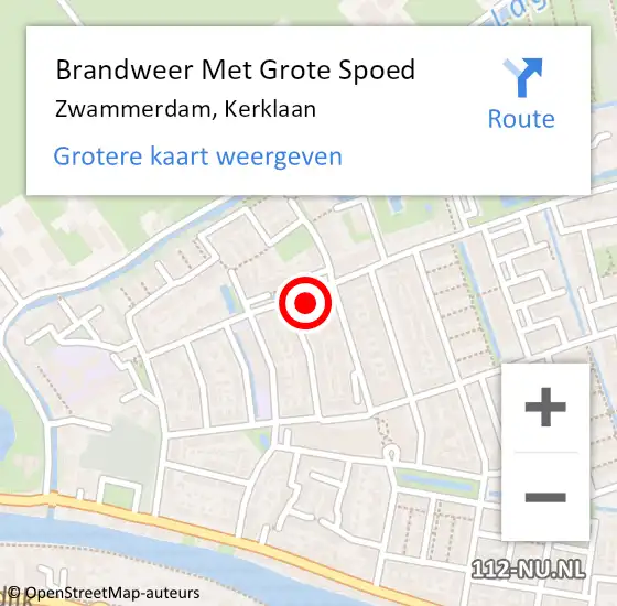 Locatie op kaart van de 112 melding: Brandweer Met Grote Spoed Naar Zwammerdam, Kerklaan op 7 februari 2022 20:26