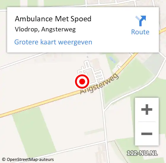 Locatie op kaart van de 112 melding: Ambulance Met Spoed Naar Vlodrop, Angsterweg op 7 februari 2022 20:43