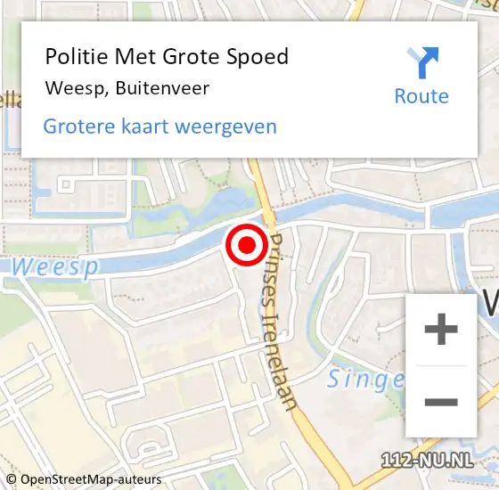 Locatie op kaart van de 112 melding: Politie Met Grote Spoed Naar Weesp, Buitenveer op 7 februari 2022 21:22