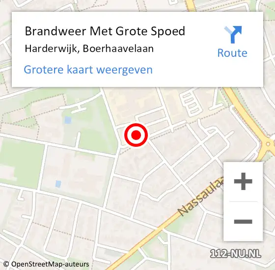 Locatie op kaart van de 112 melding: Brandweer Met Grote Spoed Naar Harderwijk, Boerhaavelaan op 7 februari 2022 22:31