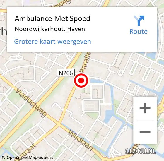 Locatie op kaart van de 112 melding: Ambulance Met Spoed Naar Noordwijkerhout, Haven op 7 februari 2022 23:15