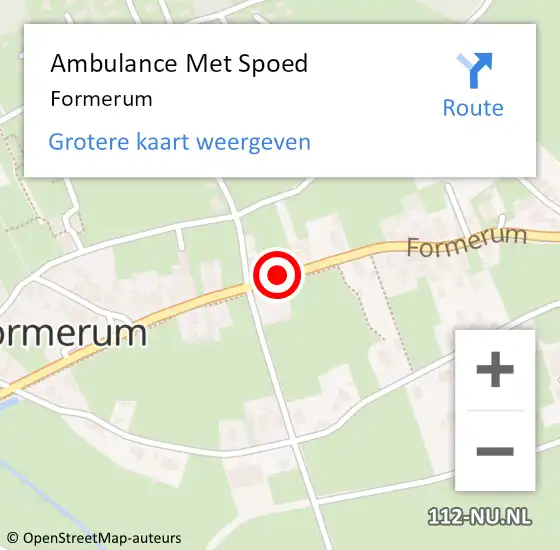 Locatie op kaart van de 112 melding: Ambulance Met Spoed Naar Formerum op 7 juli 2014 16:54