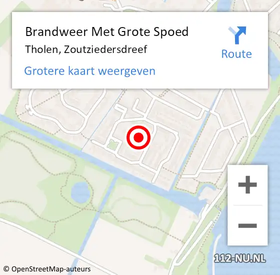 Locatie op kaart van de 112 melding: Brandweer Met Grote Spoed Naar Tholen, Zoutziedersdreef op 8 februari 2022 00:57