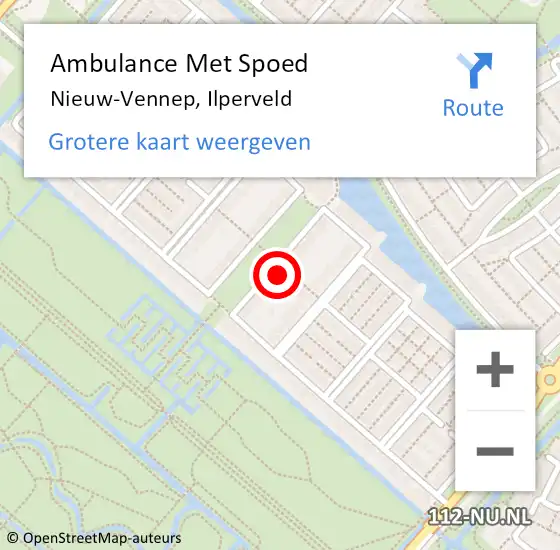 Locatie op kaart van de 112 melding: Ambulance Met Spoed Naar Nieuw-Vennep, Ilperveld op 8 februari 2022 01:06