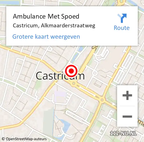 Locatie op kaart van de 112 melding: Ambulance Met Spoed Naar Castricum, Alkmaarderstraatweg op 8 februari 2022 02:51