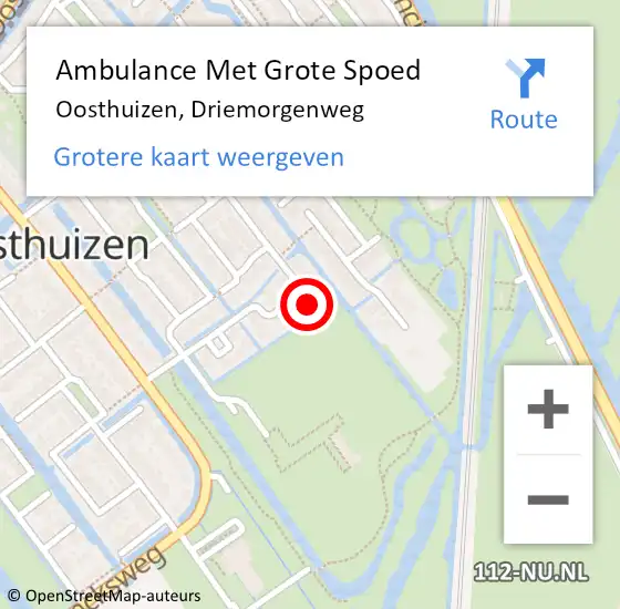 Locatie op kaart van de 112 melding: Ambulance Met Grote Spoed Naar Oosthuizen, Driemorgenweg op 7 juli 2014 17:05