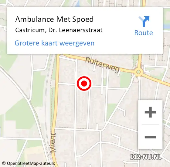 Locatie op kaart van de 112 melding: Ambulance Met Spoed Naar Castricum, Dr. Leenaersstraat op 8 februari 2022 04:39