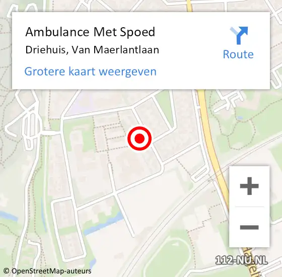 Locatie op kaart van de 112 melding: Ambulance Met Spoed Naar Driehuis, Van Maerlantlaan op 8 februari 2022 04:48