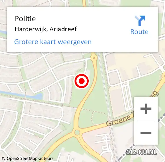 Locatie op kaart van de 112 melding: Politie Harderwijk, Ariadreef op 8 februari 2022 06:45