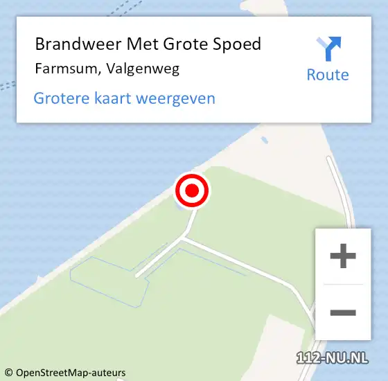 Locatie op kaart van de 112 melding: Brandweer Met Grote Spoed Naar Farmsum, Valgenweg op 8 februari 2022 07:06