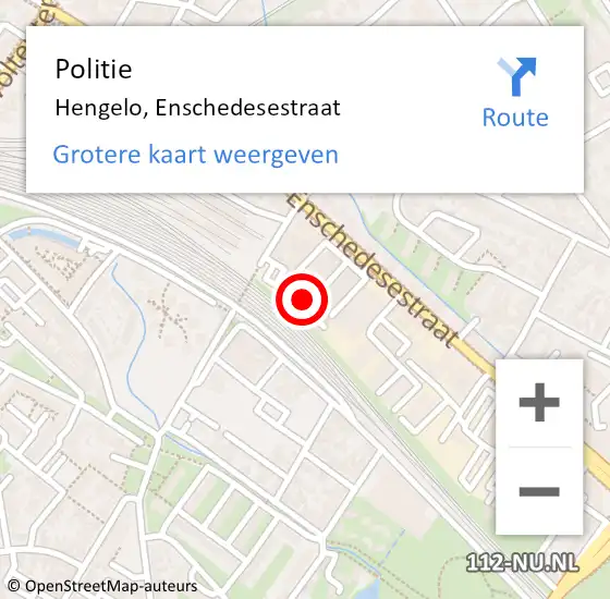 Locatie op kaart van de 112 melding: Politie Hengelo, Enschedesestraat op 8 februari 2022 07:37