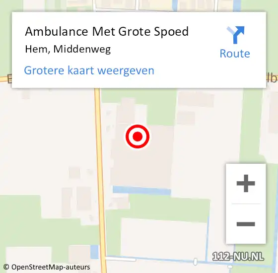 Locatie op kaart van de 112 melding: Ambulance Met Grote Spoed Naar Hem, Middenweg op 8 februari 2022 08:10