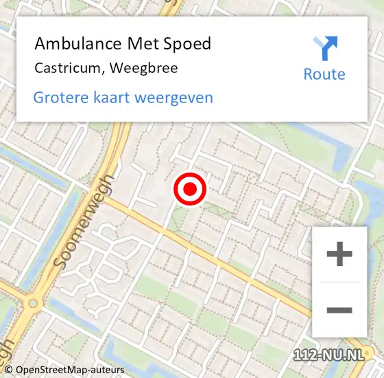 Locatie op kaart van de 112 melding: Ambulance Met Spoed Naar Castricum, Weegbree op 8 februari 2022 08:19