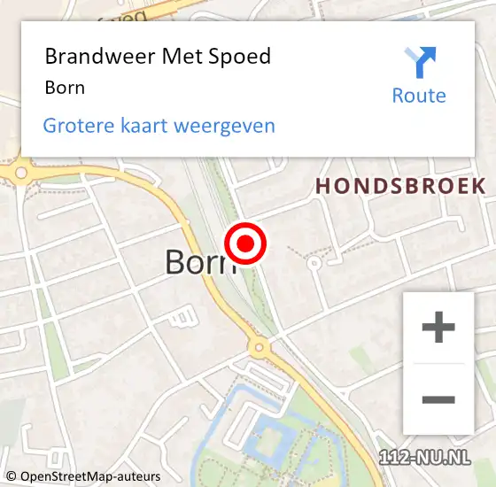 Locatie op kaart van de 112 melding: Brandweer Met Spoed Naar Born op 8 februari 2022 08:26