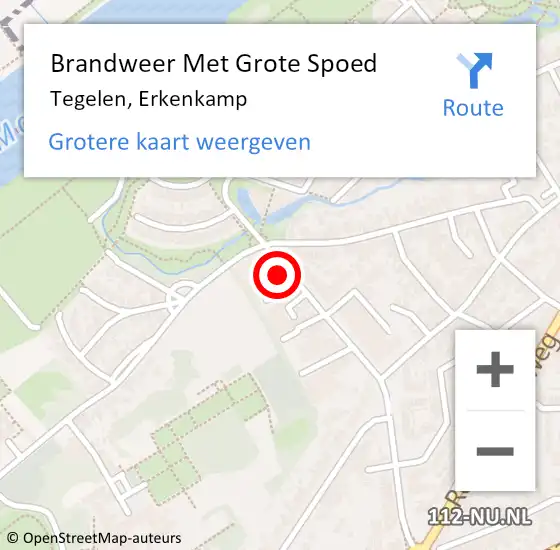 Locatie op kaart van de 112 melding: Brandweer Met Grote Spoed Naar Tegelen, Erkenkamp op 8 februari 2022 09:19