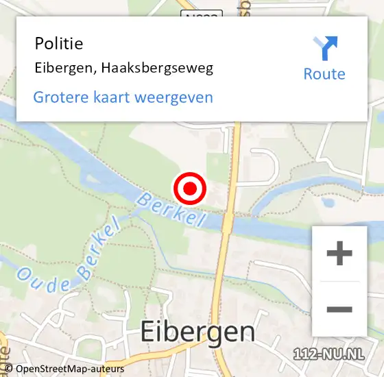 Locatie op kaart van de 112 melding: Politie Eibergen, Haaksbergseweg op 8 februari 2022 10:03