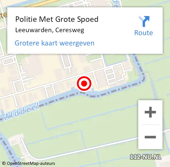 Locatie op kaart van de 112 melding: Politie Met Grote Spoed Naar Leeuwarden, Ceresweg op 8 februari 2022 10:17