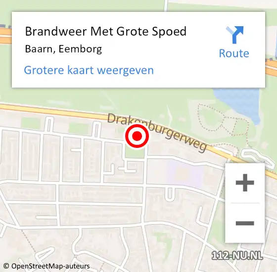 Locatie op kaart van de 112 melding: Brandweer Met Grote Spoed Naar Baarn, Eemborg op 8 februari 2022 10:40