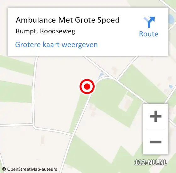 Locatie op kaart van de 112 melding: Ambulance Met Grote Spoed Naar Rumpt, Roodseweg op 8 februari 2022 12:46