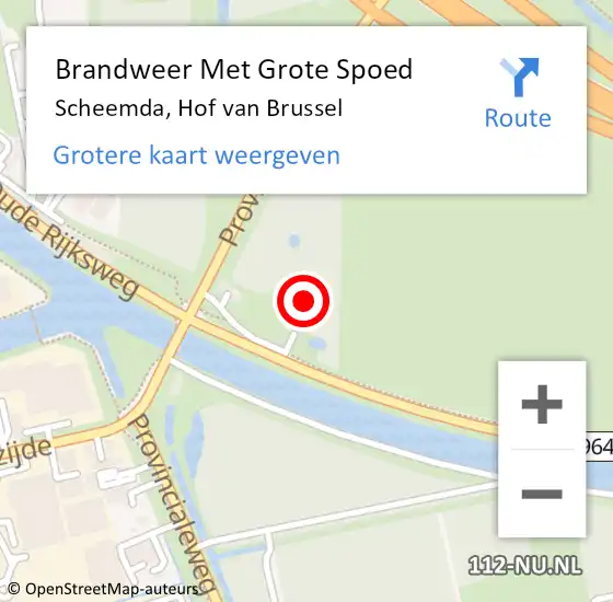 Locatie op kaart van de 112 melding: Brandweer Met Grote Spoed Naar Scheemda, Hof van Brussel op 8 februari 2022 13:06