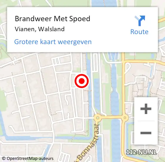 Locatie op kaart van de 112 melding: Brandweer Met Spoed Naar Vianen, Walsland op 8 februari 2022 13:06