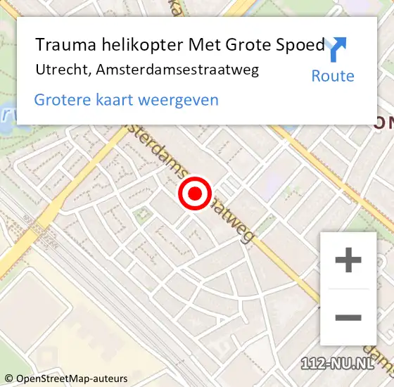 Locatie op kaart van de 112 melding: Trauma helikopter Met Grote Spoed Naar Utrecht, Amsterdamsestraatweg op 8 februari 2022 13:12